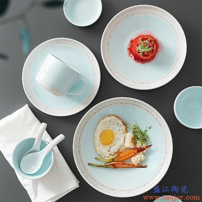 盘子套装组合菜盘家用ins餐盘创意西餐牛排陶瓷碟子北欧餐具日式