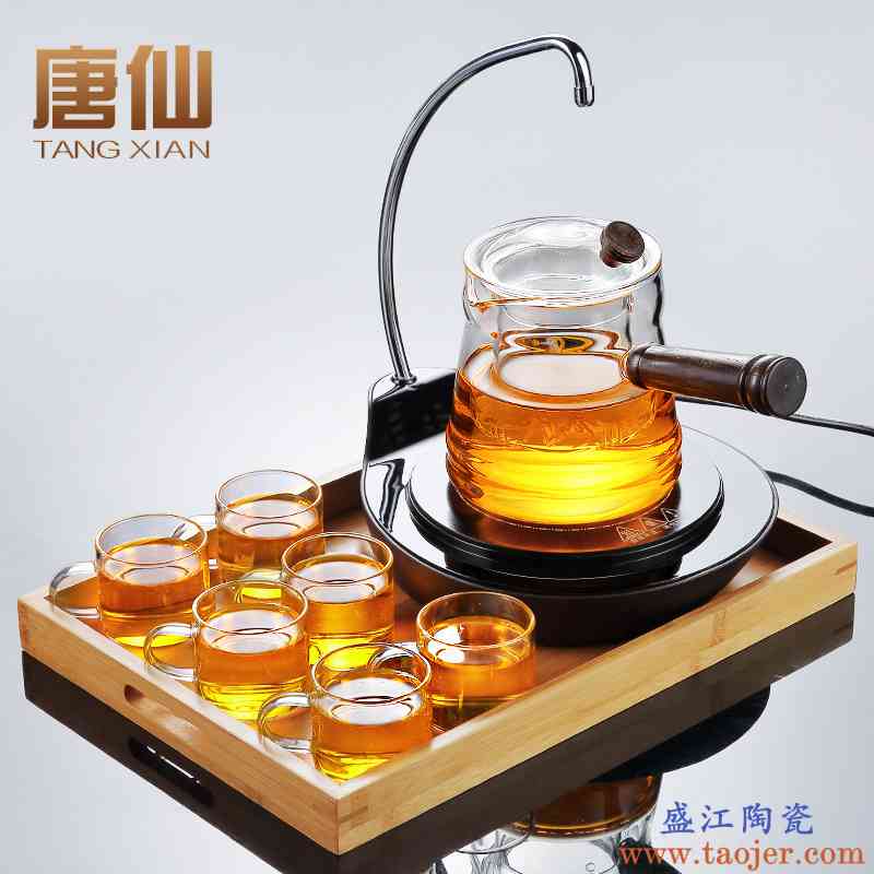唐仙自动上水抽水电陶炉煮茶器玻璃茶具套装家用耐高温煮茶茶壶a