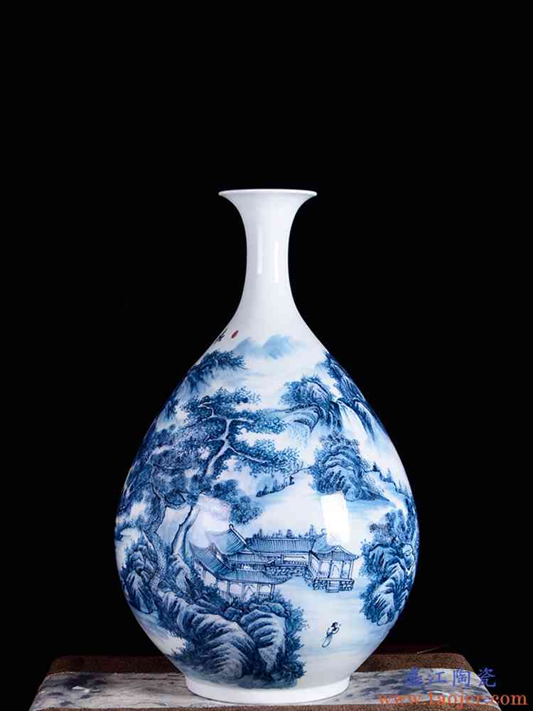 明青花菊図花瓶です景徳鎮 花瓶 現代工芸品 置物  装飾品
