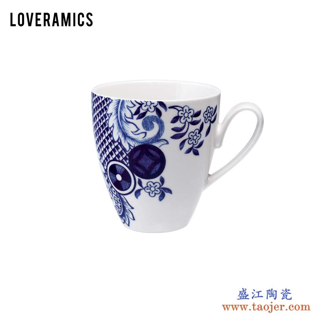 Loveramics 爱陶乐 青花恋 釉下彩 420ml 茶水杯 牛奶杯 (蓝色)