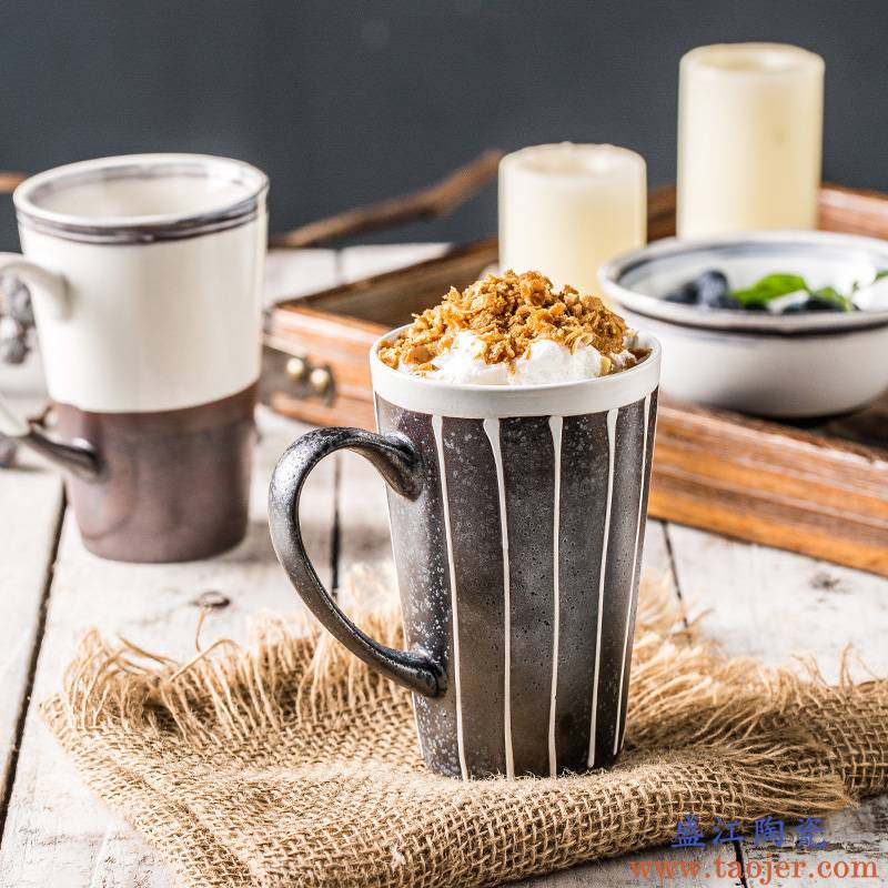 Lototo日式陶瓷马克杯茶杯创意杯子家用碗咖啡杯水杯牛奶杯早餐杯