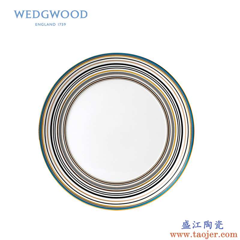 Wedgwood 极彩之花Vibrance 骨瓷17/28cm条纹平盘 点心盘/菜盘