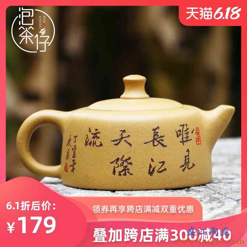 泡茶仔紫砂壶黄段泥纯手工花鸟功夫茶壶中式复古小号单壶迷你家用